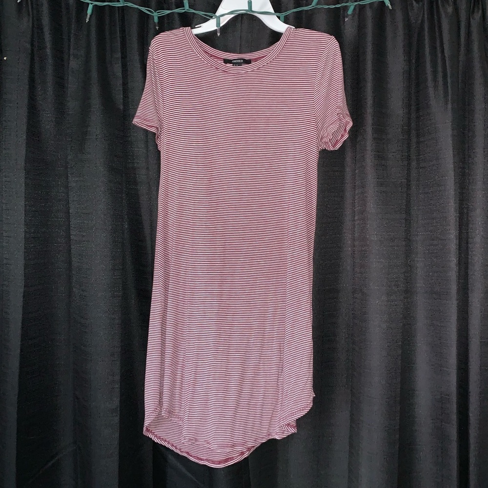 Tight red and white striped dress